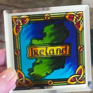 Ireland: Mirrored Glass Coaster Plate